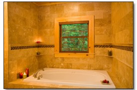 Riverview Lodge | Cabin Rentals of Georgia | Main Level Master Bathroom