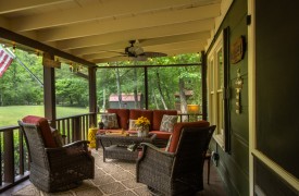 Creekside Green | Cabin Rentals of Georgia | Screened-In Porch with Conversational Seating...