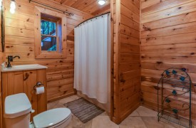 Riverview Lodge | Cabin Rentals of Georgia | Terrace Level Queen Suite Bathroom